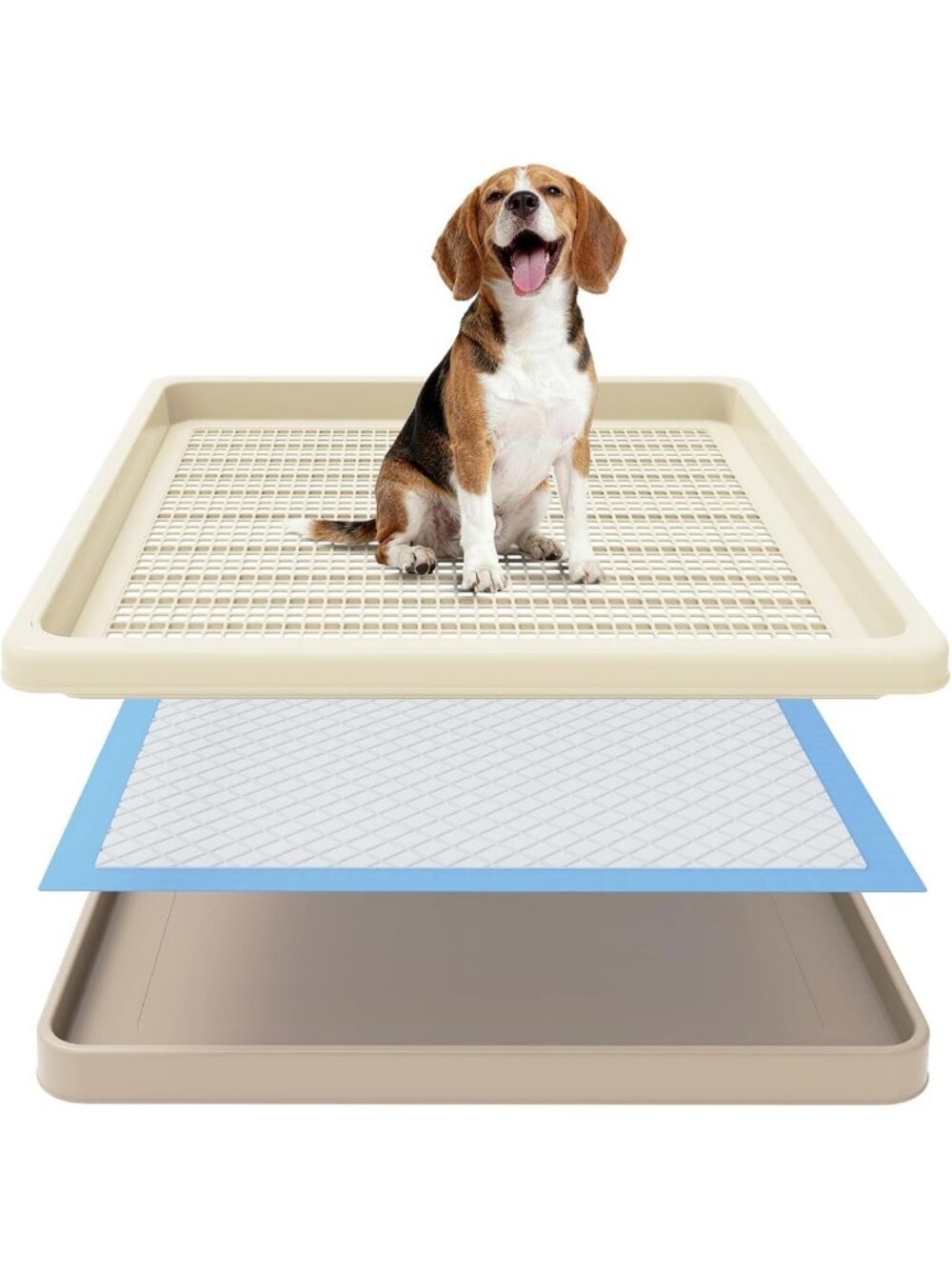 Indoor Dog Potty Tray for Puppies - 22x22 In, Easy-Clean, Leak-Resistant